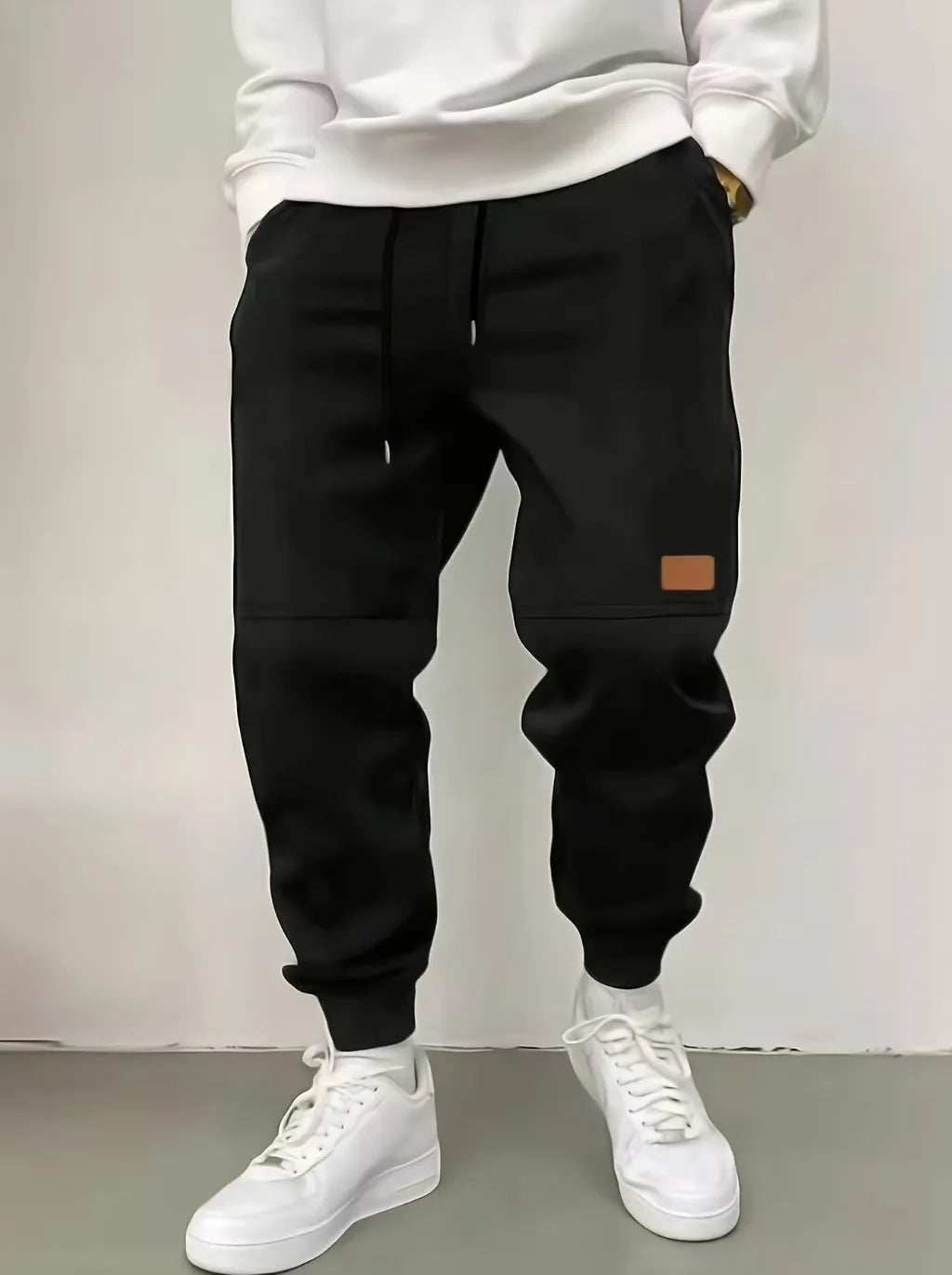 Men's sports pants, spring and autumn wool pants, sports pants, casual drawstring pocket pants, men's sports pants