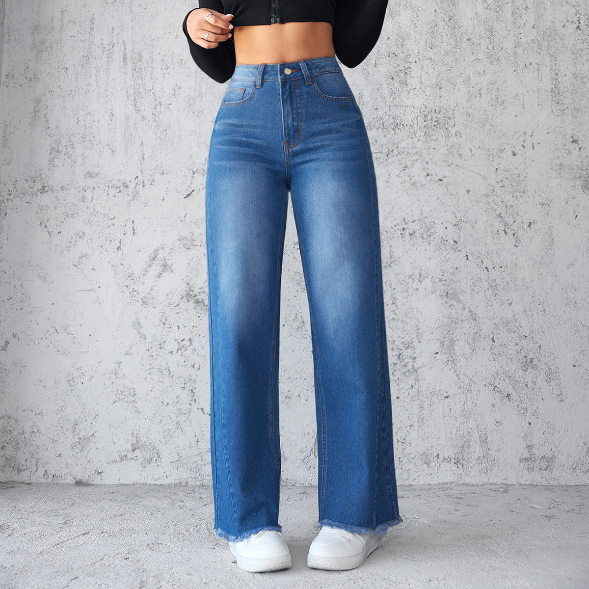 Fashion Straight Wide-leg Jeans