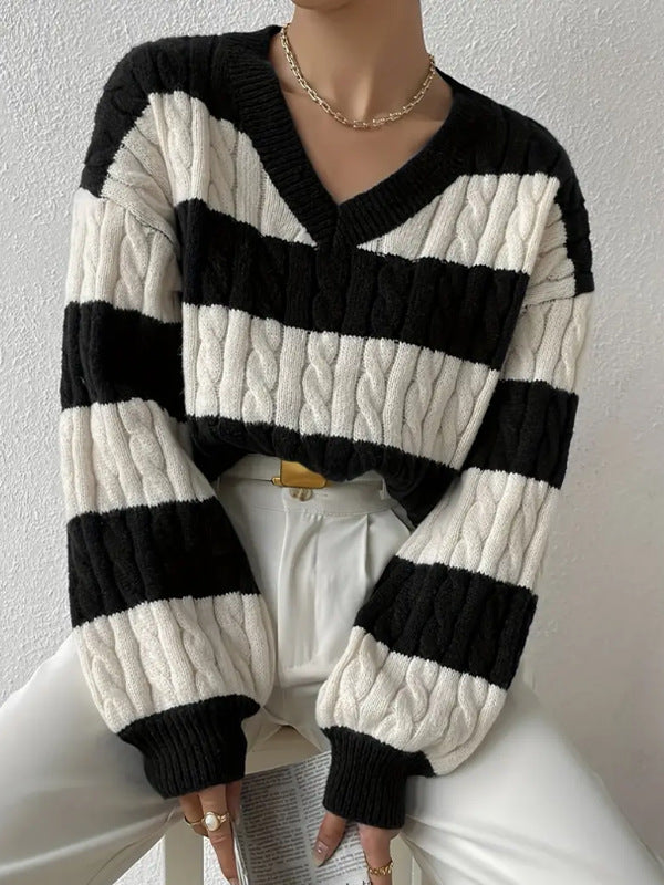 Women's Knitted Sweater Lazy Loose All-matching Top