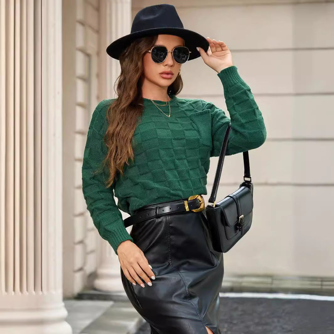 Long Sleeve Sweater Casual Top With Pockets