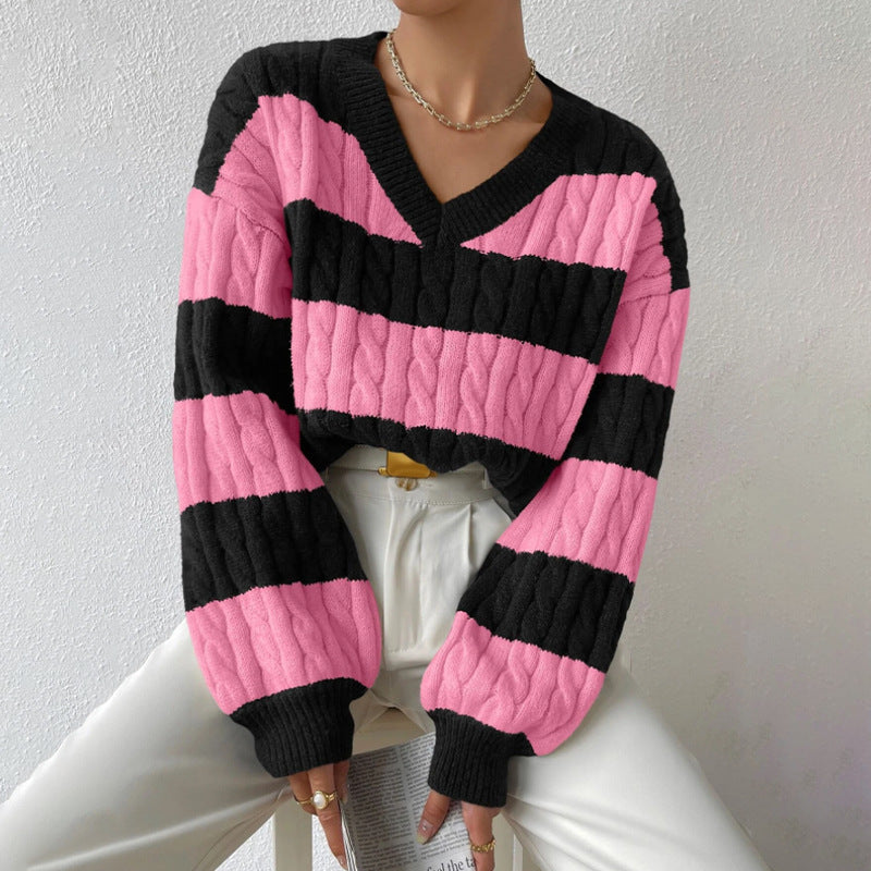 Women's Knitted Sweater Lazy Loose All-matching Top