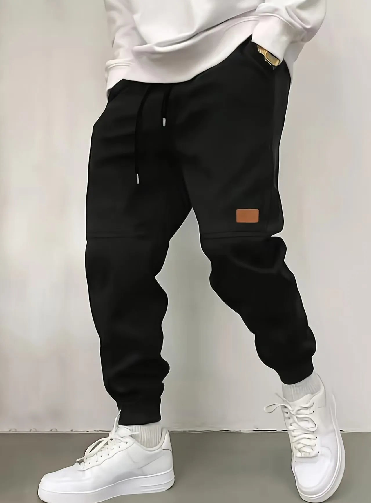 Men's sports pants, spring and autumn wool pants, sports pants, casual drawstring pocket pants, men's sports pants