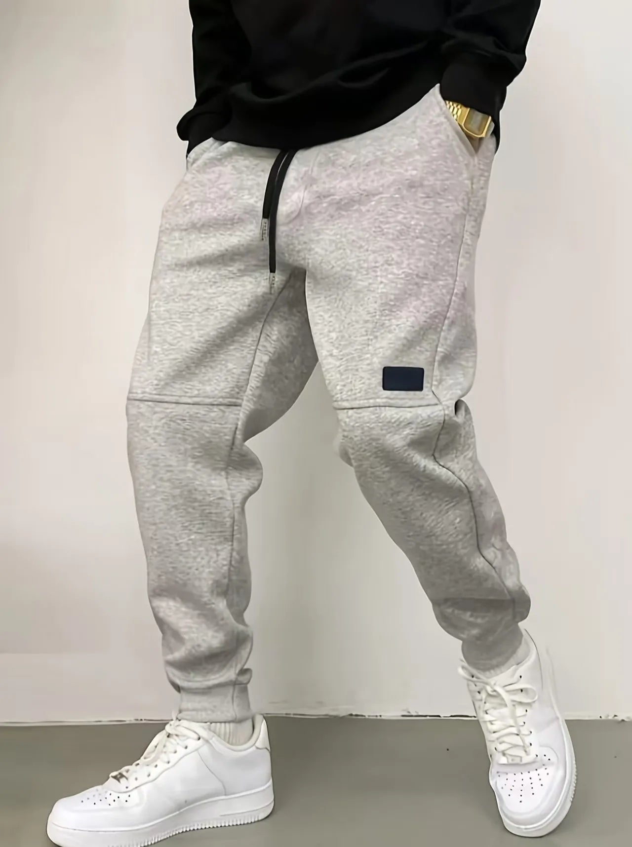 Men's sports pants, spring and autumn wool pants, sports pants, casual drawstring pocket pants, men's sports pants