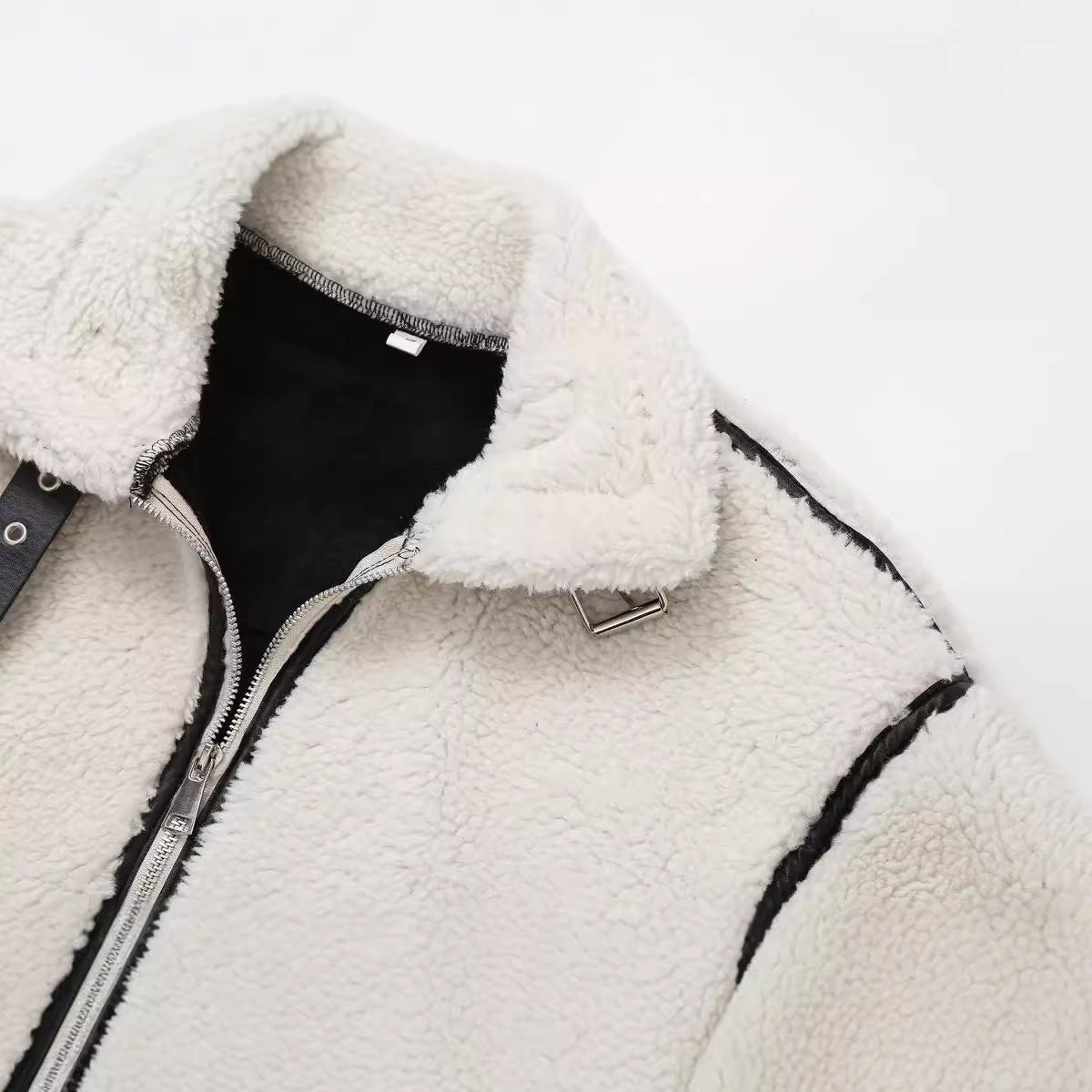 Women's Patchwork Lamb Fur Jacket Coat