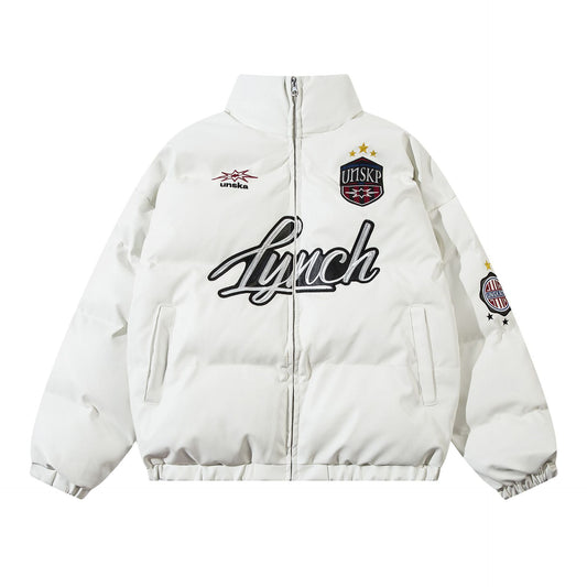 Retro High Street Letter Embroidery Cotton Coat Jacket