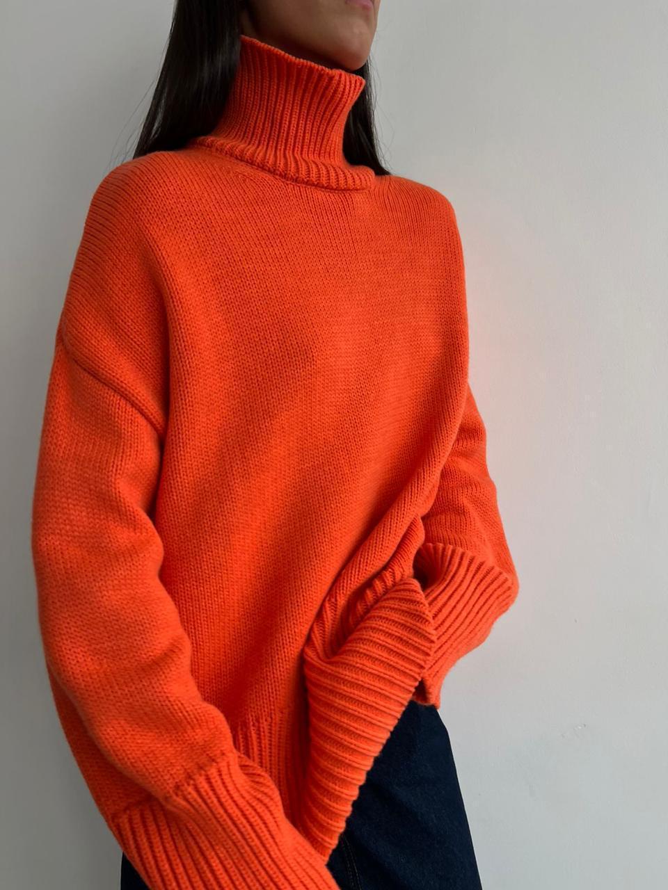 Half Turtleneck Commuter Solid Color Knitted Pullover Sweater