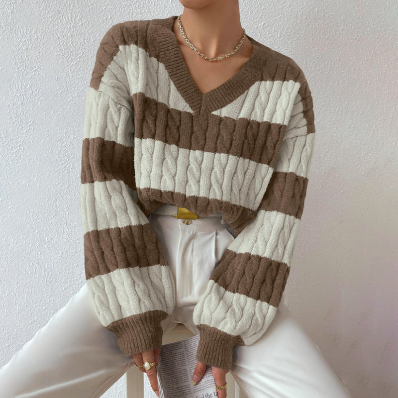 Women's Knitted Sweater Lazy Loose All-matching Top