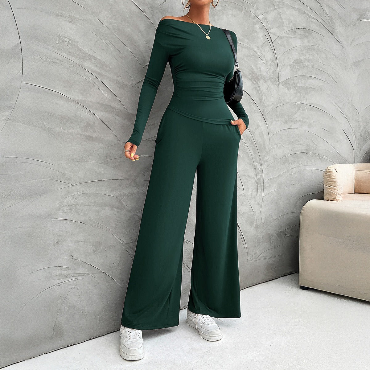 Fashionable Fitted Long Sleeve Top Suit