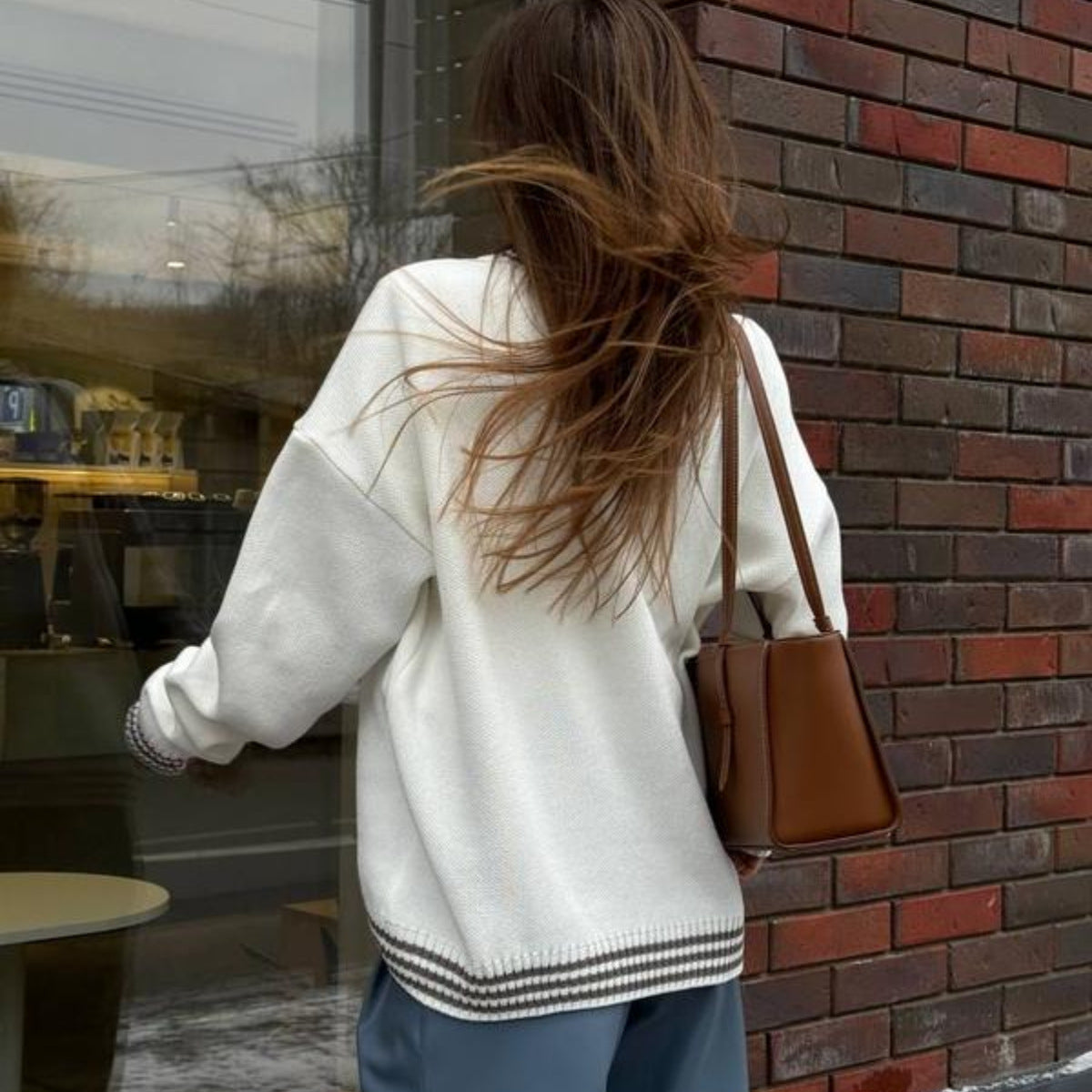 Knitted Sweater Sweater Round Neck Pullover For Women