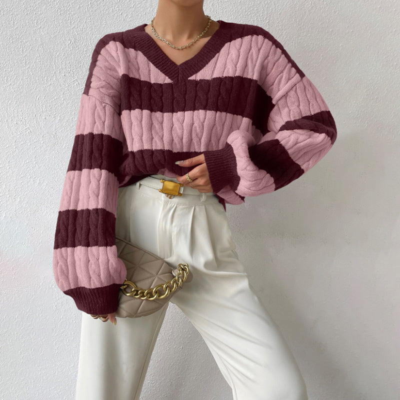 Women's Knitted Sweater Lazy Loose All-matching Top