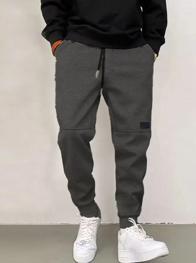 Men's sports pants, spring and autumn wool pants, sports pants, casual drawstring pocket pants, men's sports pants