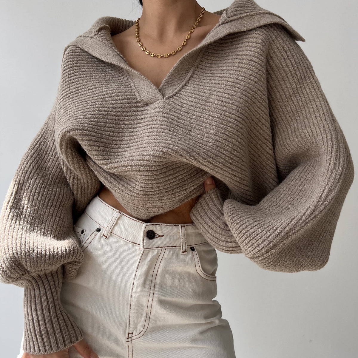 Lapel Pullover Women's Top