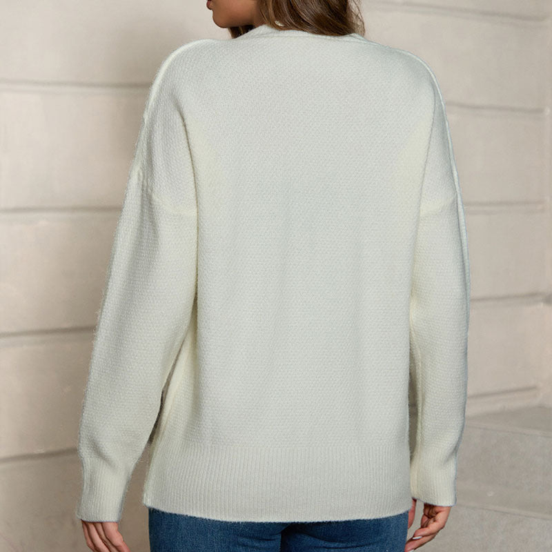 Women's Fashionable Pullover Long-sleeved Sweater Top