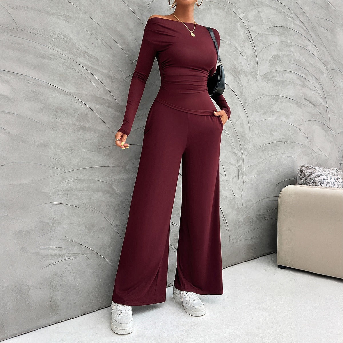 Fashionable Fitted Long Sleeve Top Suit