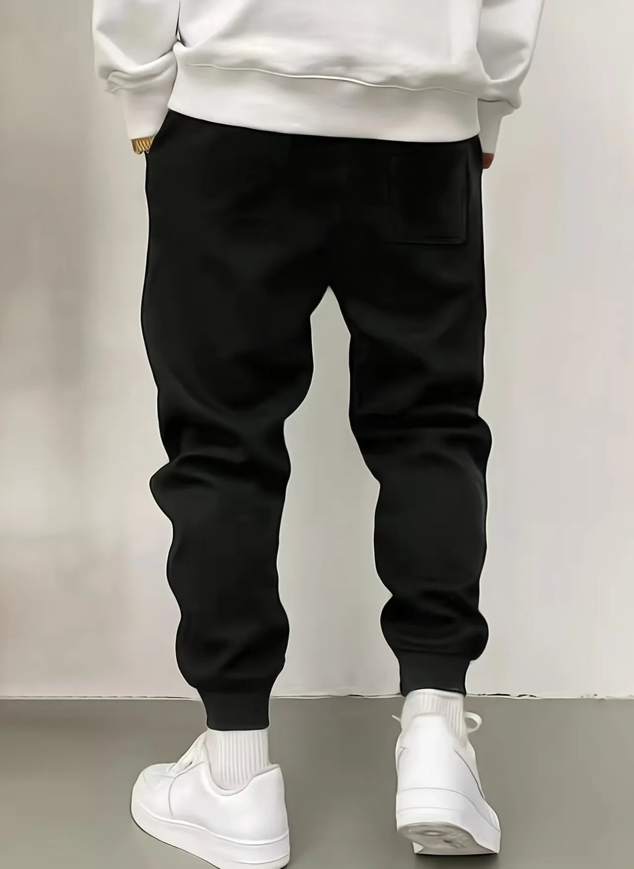 Men's sports pants, spring and autumn wool pants, sports pants, casual drawstring pocket pants, men's sports pants